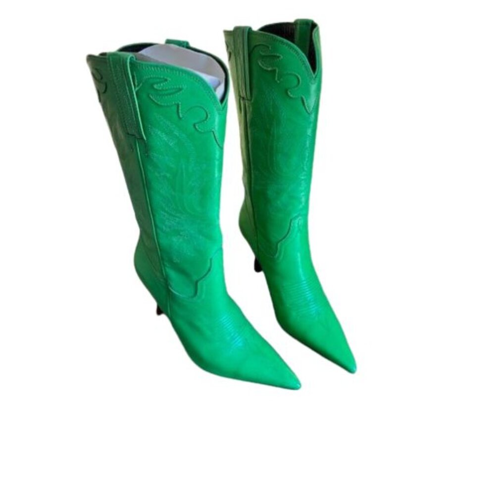 Charlie 1 Horse by Lucchese Rare Apple Green Leather Cowgirl Boots